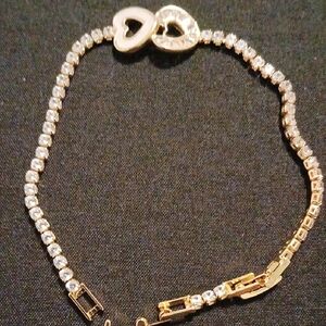 Elegant 18kgf Over 925 Heart Bracelet